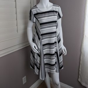 Arloh A-line Striped Short Sleeve Dress